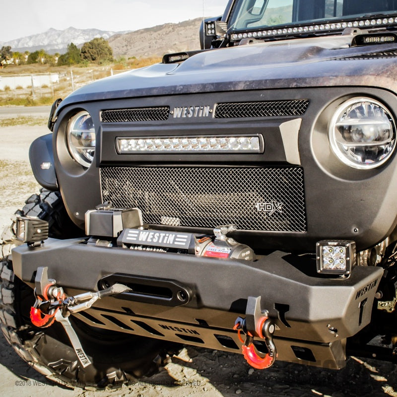 Westin 18-22 Jeep Wrangler JL / 20-22 Gladiator WJ2 Stubby Front Bumper - Tex. Blk Westin