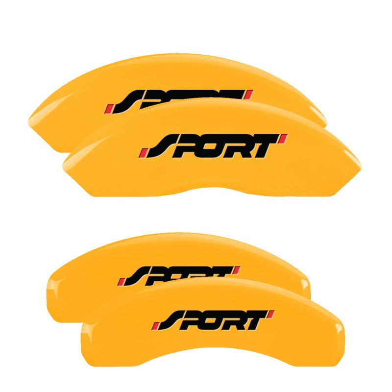 MGP 4 Caliper Covers Engraved Front & Rear Edge Yellow finish black ch MGP