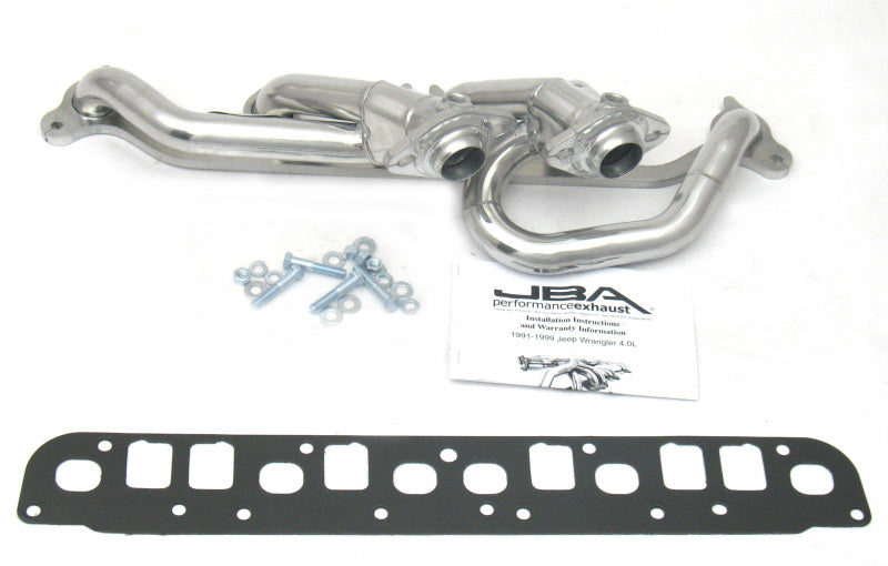 JBA 00-06 Jeep 4.0L 1-1/2in Primary Silver Ctd Cat4Ward Header JBA