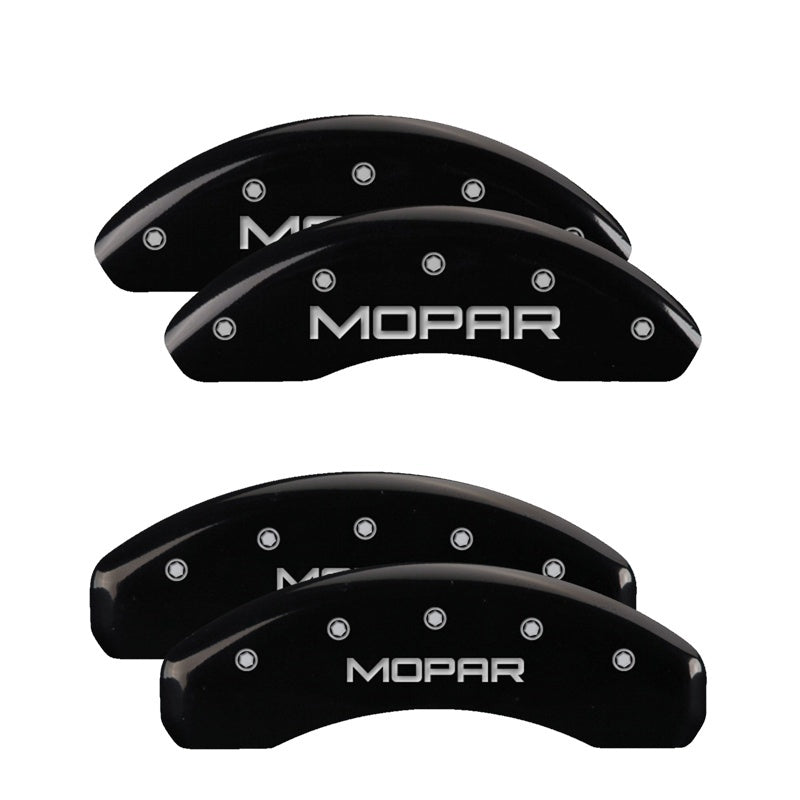 MGP 4 Caliper Covers Engraved Front & Rear MOPAR Black finish silver ch MGP