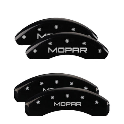MGP 4 Caliper Covers Engraved Front & Rear MOPAR Black finish silver ch MGP