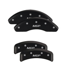 Load image into Gallery viewer, MGP 4 Caliper Covers Engraved Front &amp; Rear Block/Challenger Black finish silver ch MGP