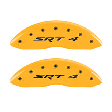 Load image into Gallery viewer, MGP Front set 2 Caliper Covers Engraved Front SRT4 Yellow finish black ch MGP