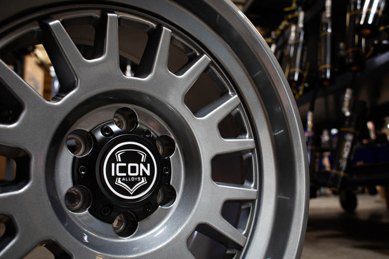 ICON Anza 17x8.5 6x5.5 0mm Offset 4.75in BS 106.1mm Hub Bore Gun Metal Wheel