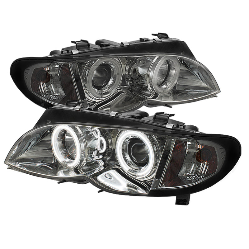 Spyder BMW E46 3-Series 02-05 4DR Projector Headlights 1PC LED Halo Chrm PRO-YD-BMWE4602-4D-AM-C - eliteracefab.com