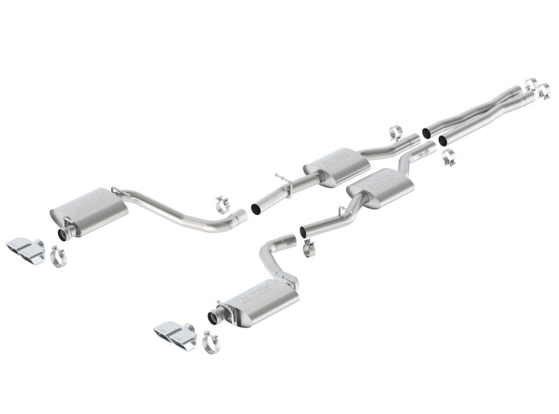 Borla 15-16 Dodge Challenger R/T 5.7L Dual Rectangle Angle Cut Dual Split Rear Exit S-Type Exhaust - eliteracefab.com