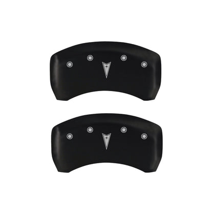 MGP 4 Caliper Covers Engraved Front Pontiac Engraved Rear Arrow Red finish silver ch MGP