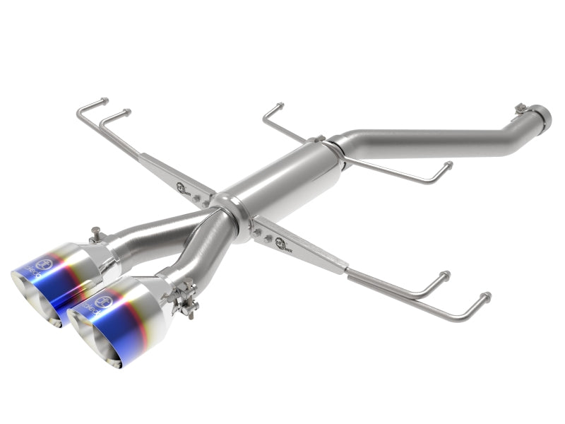 aFe Takeda 2.5in 304SS Axle-Back Exhaust System 17-19 Honda Civic Type R L4-2.0L (t) - BL Flame Tip aFe