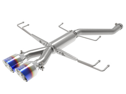 aFe Takeda 2.5in 304SS Axle-Back Exhaust System 17-19 Honda Civic Type R L4-2.0L (t) - BL Flame Tip aFe