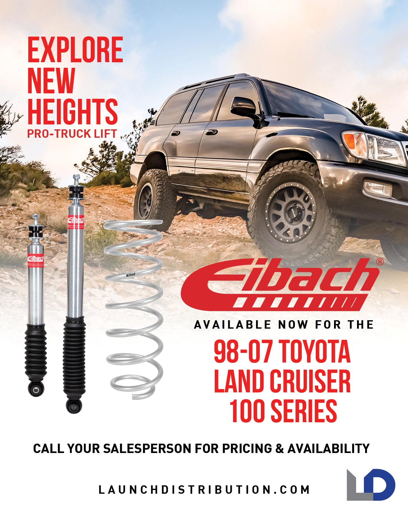 Eibach 98-07 Toyota Land Cruiser Pro-Truck Lift Kit - eliteracefab.com