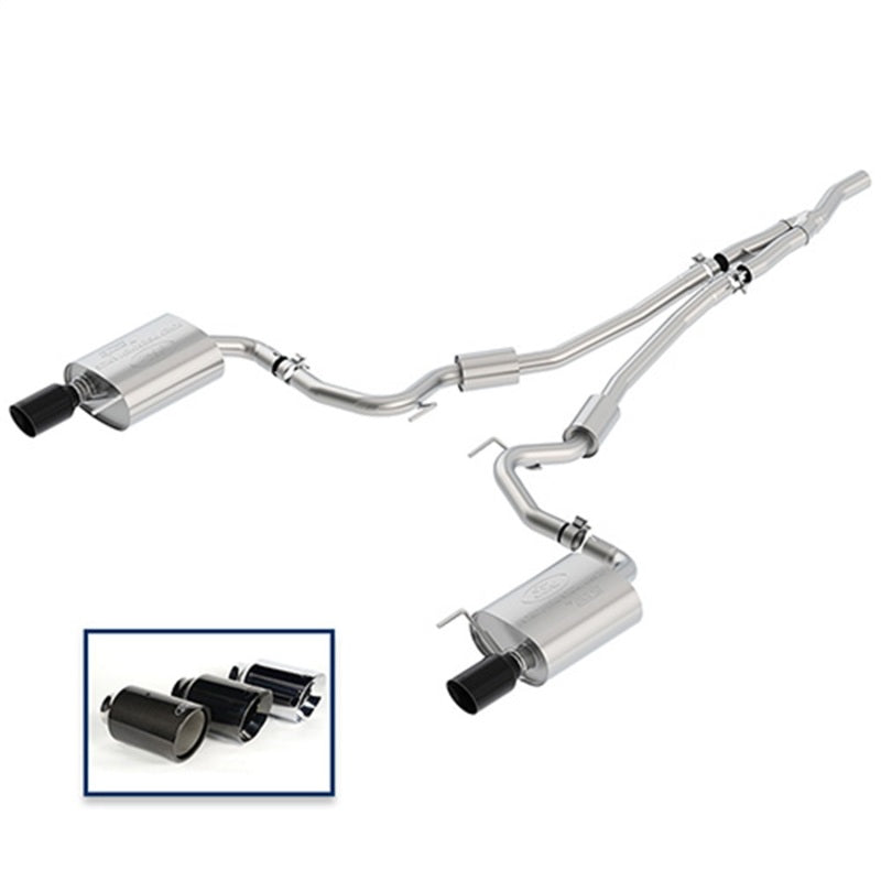 Ford Racing 2018 Mustang 2.3L Ecoboost Cat-Back Sport Exhaust System w/Black Chrome Tips Ford Racing