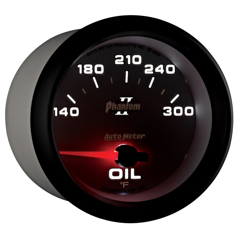 Autometer Phantom II 2 5/8in 140-300 Degree F Short Sweep Electronic Oil Temperature Gauge 7848