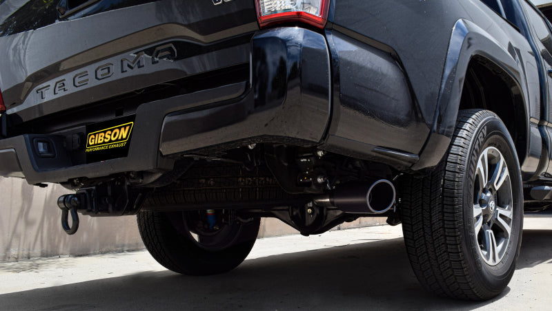 Gibson 16-22 Toyota Tacoma TRD Sport 3.5L 2.5in Cat-Back Single Exhaust - Black Elite Gibson
