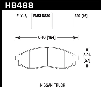 Hawk Performance LTS Front Brake Pads - HB488Y.629 Hawk Performance