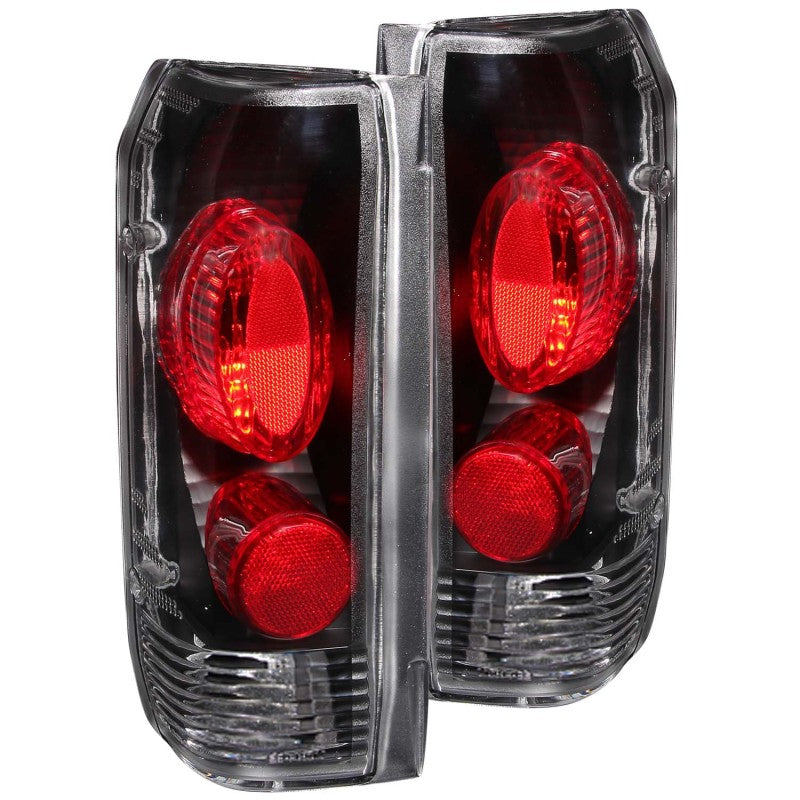 ANZO USA Ford F-250 / F-350 / F-450 Super Duty Taillights Black; 1992-1998 - eliteracefab.com