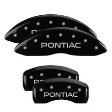 Load image into Gallery viewer, MGP 4 Caliper Covers Engraved Front Pontiac Engraved Rear Arrow Black finish silver ch MGP