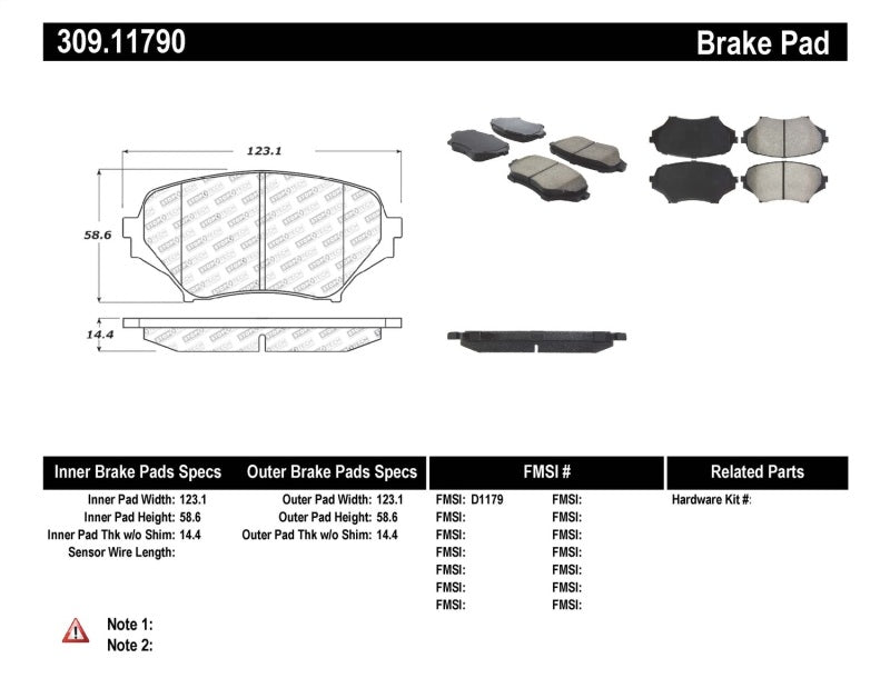 STOPTECH PERFORMANCE 06-08 MAZDA MIATA MX-5 FRONT BRAKE PADS, 309.11790 - eliteracefab.com