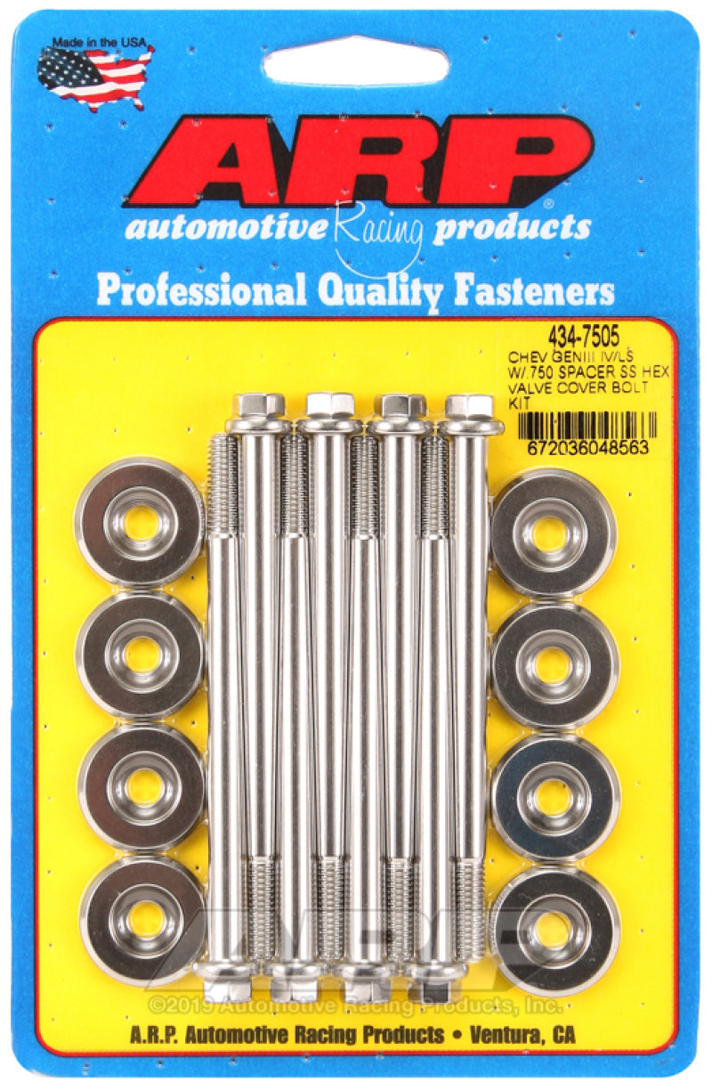 ARP Small Block Chevy GENIII/IV LS Series .750 Spacer Hex Valve Cover Bolt Kit - Stainless Steel ARP