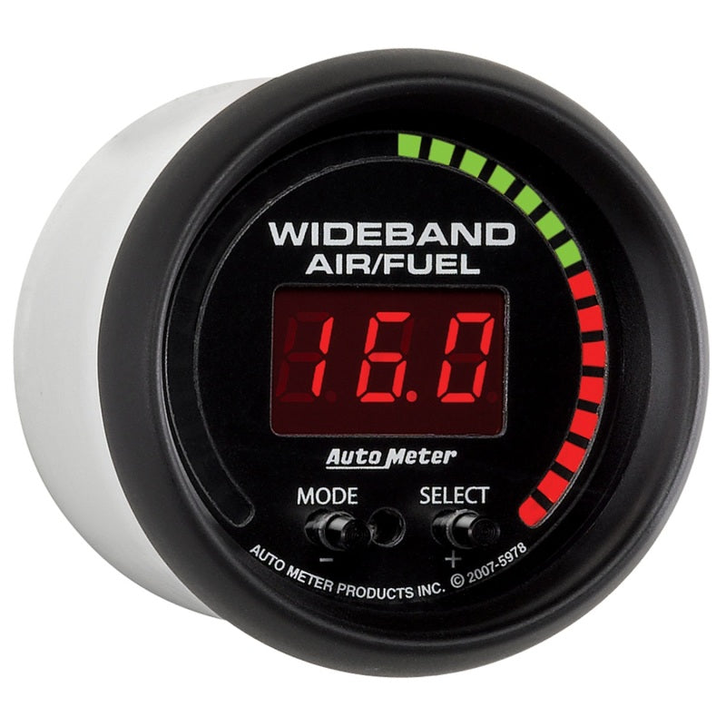 AutoMeter GAUGE; AIR/FUEL RATIO-PRO; 2 1/16in.; 10:1-20:1; DIGITAL W/PEAK/WARN; ES - eliteracefab.com