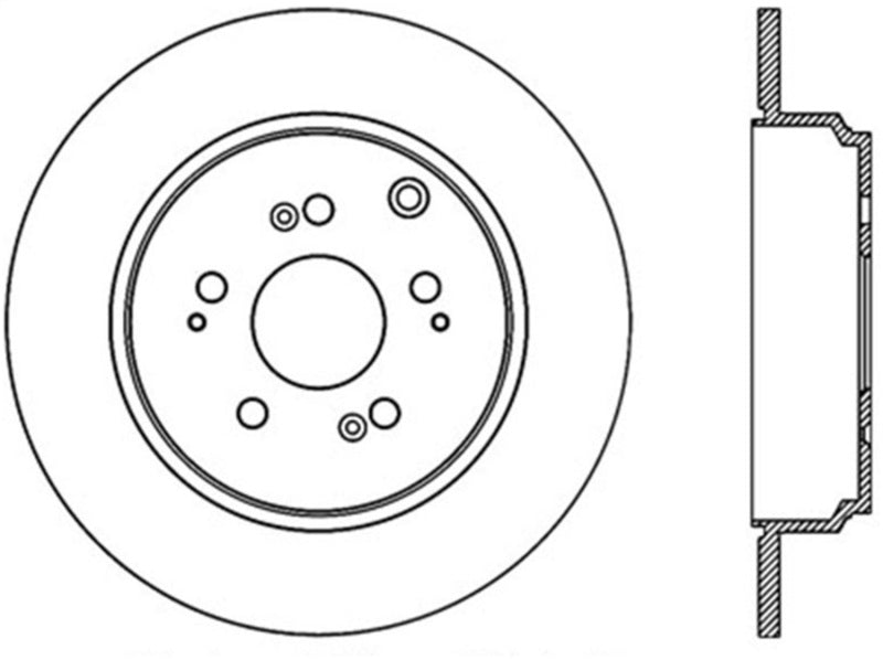 Stoptech 09-15 Honda Pilot / 11-17 Honda Odyssey Rear Premium Cryostop Brake Rotor Stoptech