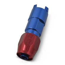 Load image into Gallery viewer, Russell Performance 3/8in SAE Quick Disc Female to -6 Hose Red/Blue Straight Hose End