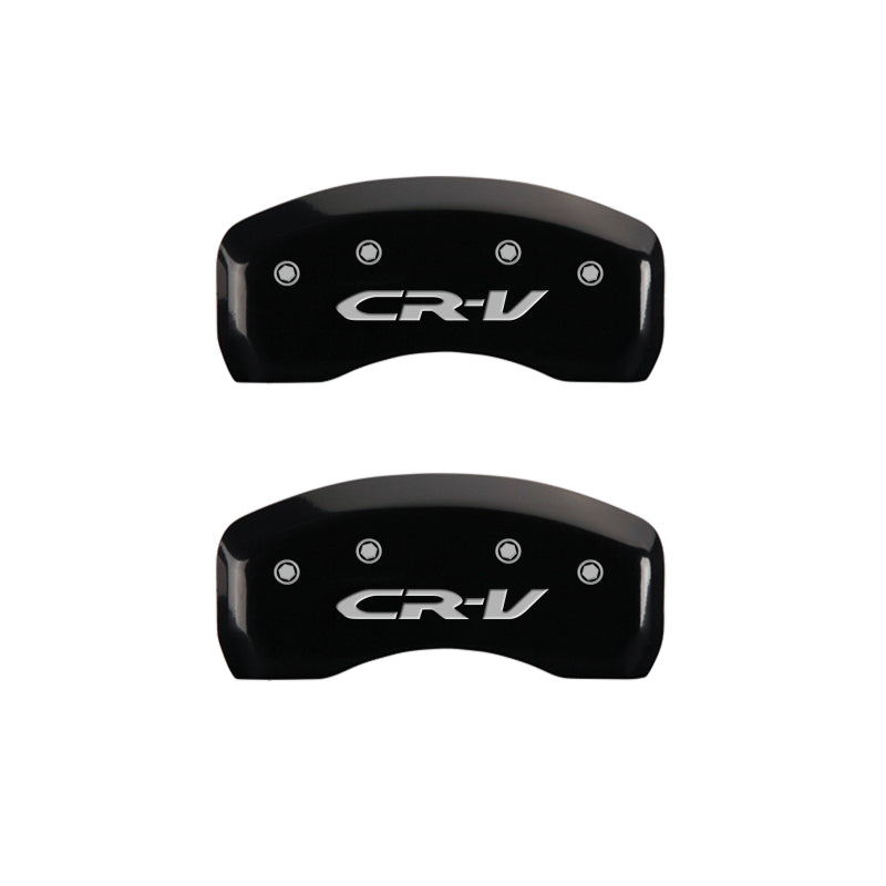 MGP 4 Caliper Covers Engraved Front Honda Engraved Rear CR-V Black finish silver ch MGP