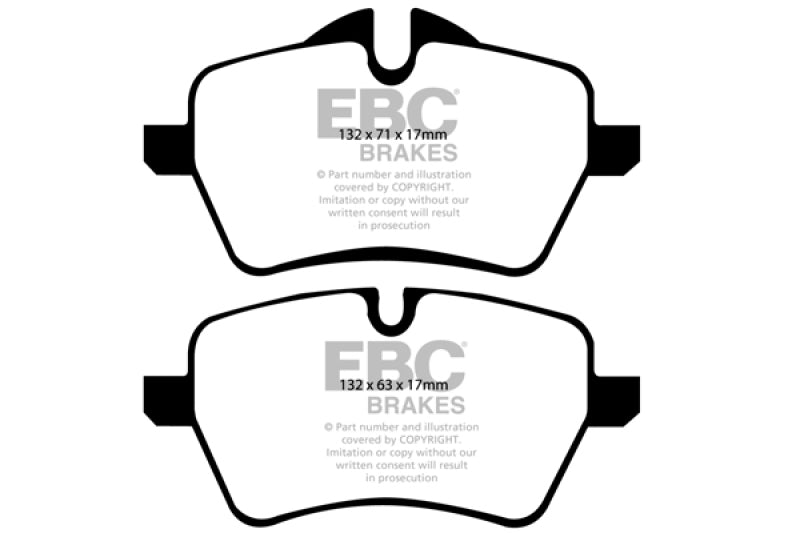 EBC 07-14 Mini Hardtop 1.6 Turbo Cooper S Greenstuff Front Brake Pads - eliteracefab.com