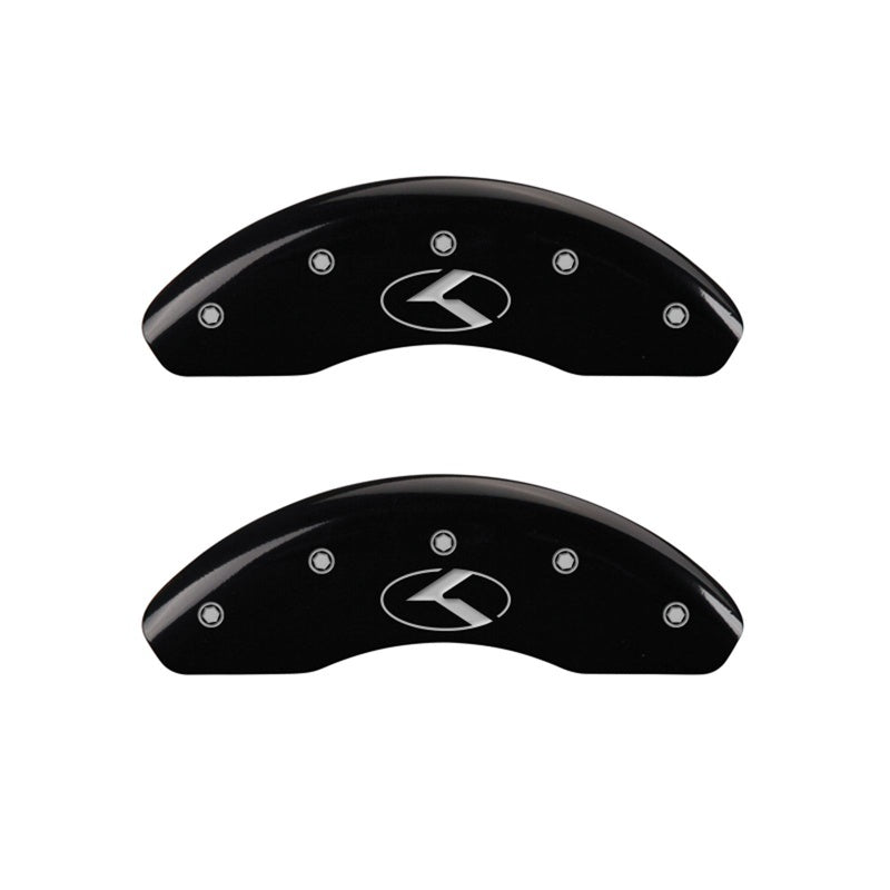 MGP 2 Caliper Covers Engraved Front Circle K/Kia Black Finish Silver Char 2018 Kia Rio MGP