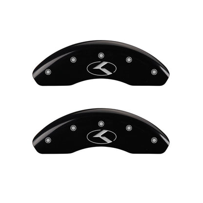 MGP 2 Caliper Covers Engraved Front Circle K/Kia Black Finish Silver Char 2018 Kia Rio MGP