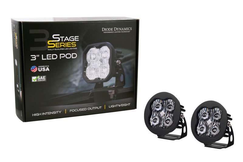 Diode Dynamics SS3 LED Pod Pro - White SAE Driving Round (Pair)