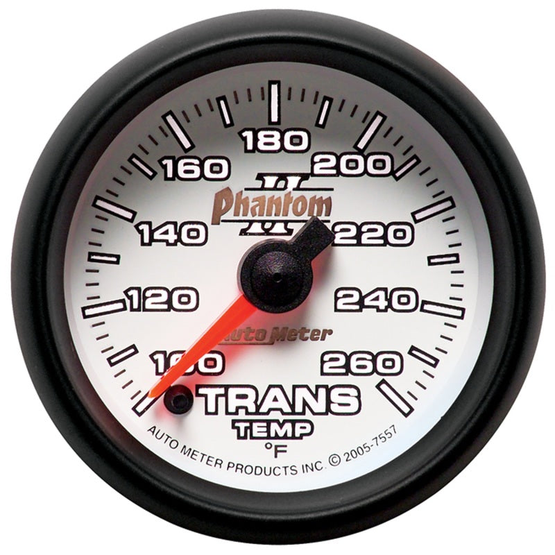 Autometer Phantom II 52mm Full Sweep Electronic 100-260 Deg F Transmission Temperature Gauge 7557