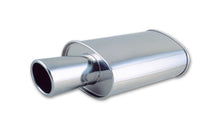 Load image into Gallery viewer, Vibrant StreetPower Oval Muffler with 4in Round Tip Angle Cut Rolled Edge - 2.5in inlet I.D. - eliteracefab.com