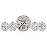 AutoMeter Gauge Kit 5 Pc. 3-1/8in. & 2-1/16in. Mech. Speedo. Wtmp & Oilp Old Tyme Wht