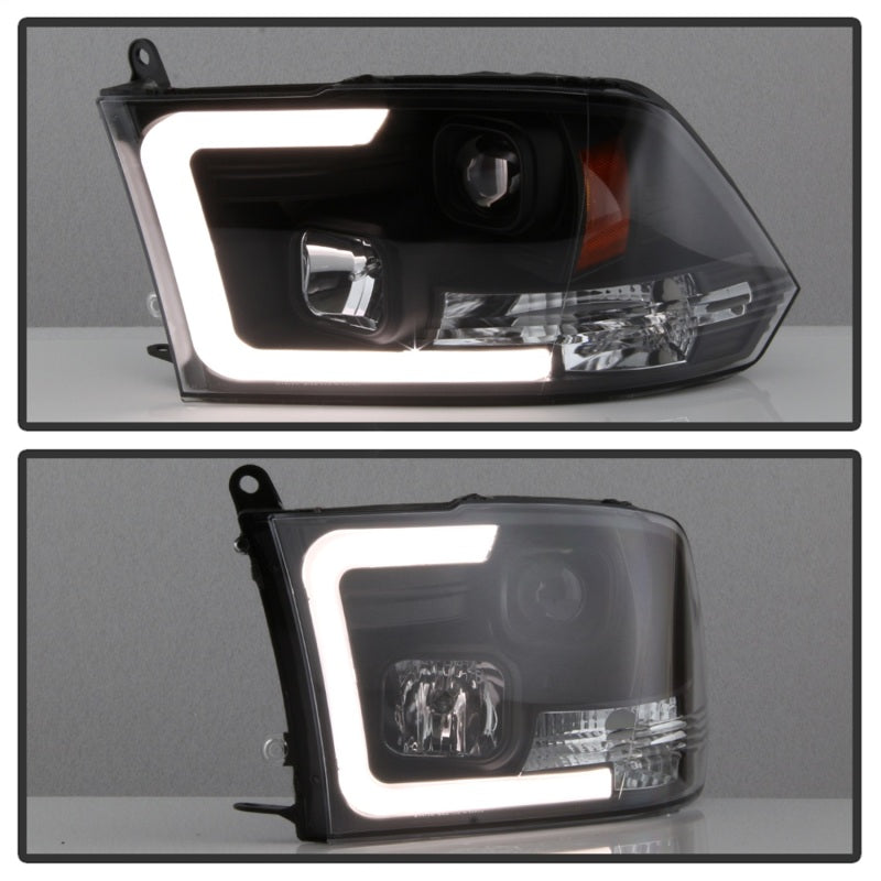 Spyder 09-16 Dodge Ram 1500 Version 2 Headlights Light Bar DRL Black PRO-YD-DR09V2-LBDRL-BK - eliteracefab.com