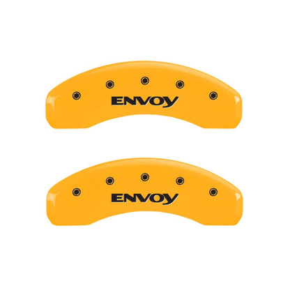 MGP 4 Caliper Covers Engraved Front & Rear Envoy Yellow Finish Black Char 2005 GMC Envoy XL MGP