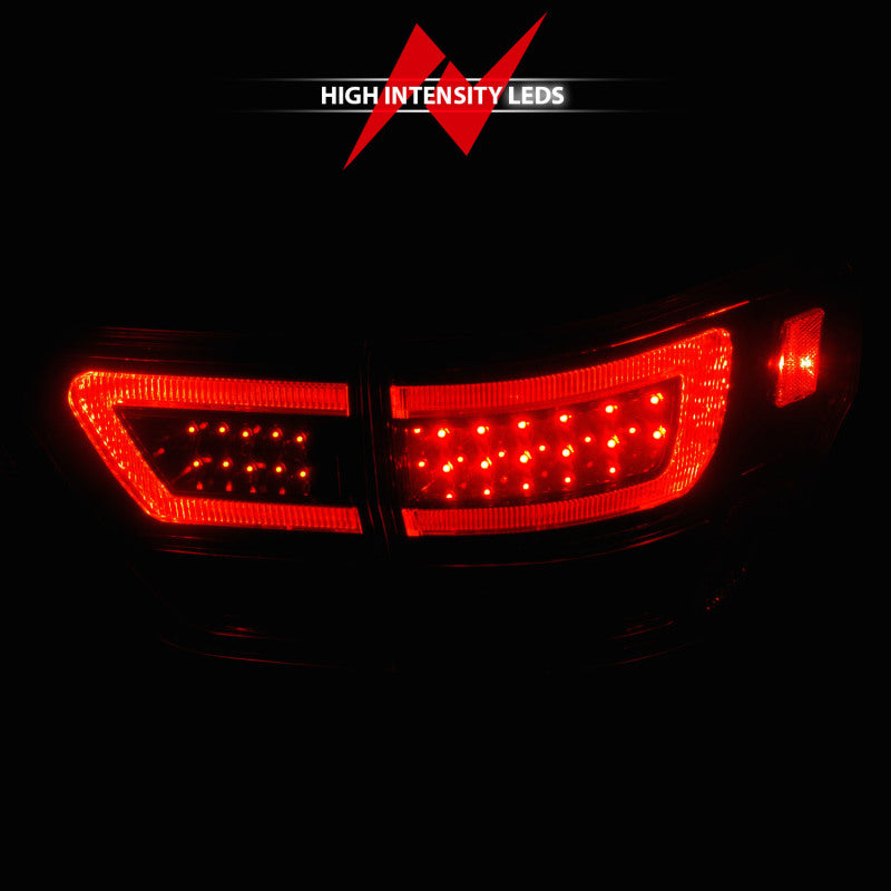 ANZO 11-13 Jeep Grand Cherokee LED Taillights w/ Lightbar Black Housing/Clear Lens 4pcs