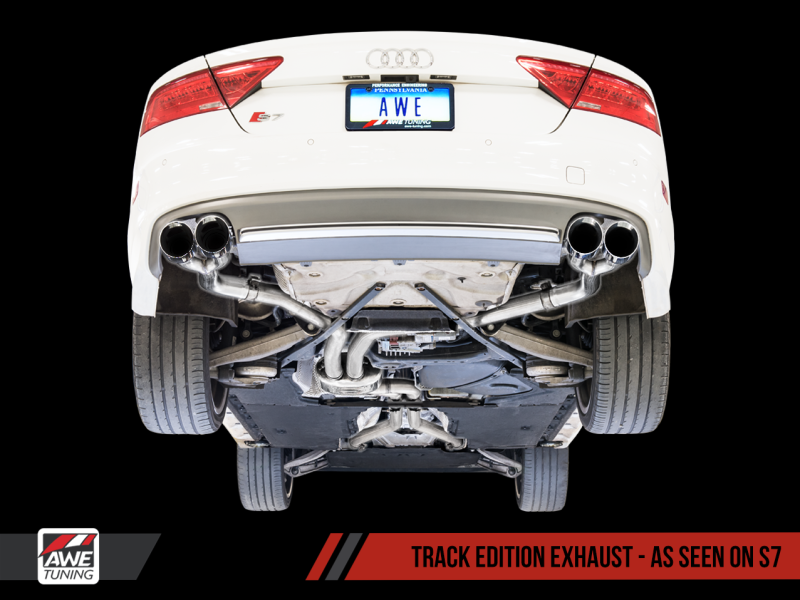 AWE Tuning Audi C7 / C7.5 S6 4.0T Track Edition Exhaust - Chrome Silver Tips - eliteracefab.com