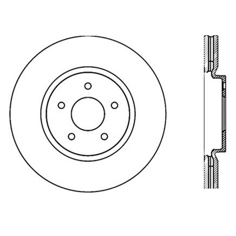 STOPTECH INFINITI G37 / NISSAN 370Z SPORTSTOP SLOTTED & DRILLED FRONT LEFT ROTOR, 127.42100L - eliteracefab.com