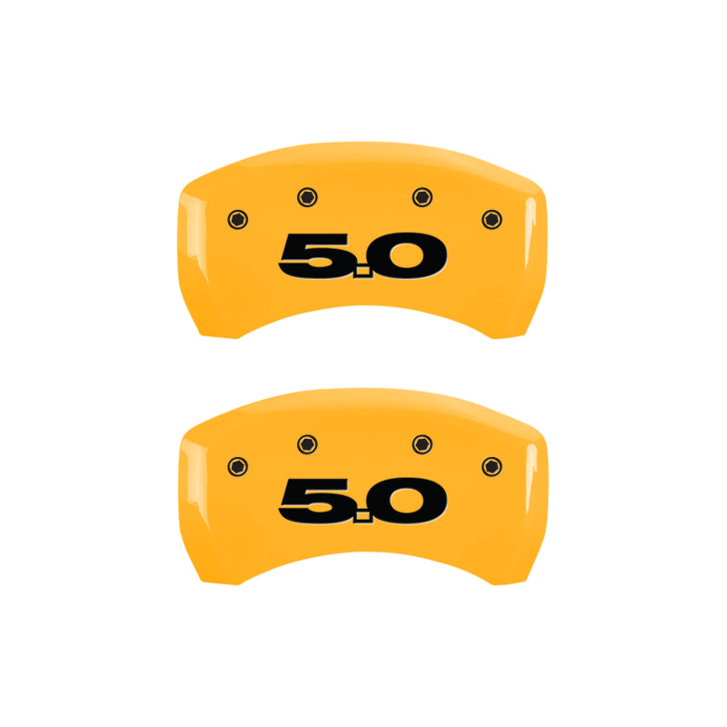 MGP Rear set 2 Caliper Covers Engraved Rear Cobra Yellow finish black ch MGP