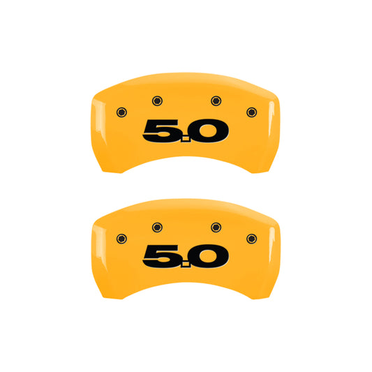 MGP Rear set 2 Caliper Covers Engraved Rear Cobra Yellow finish black ch MGP