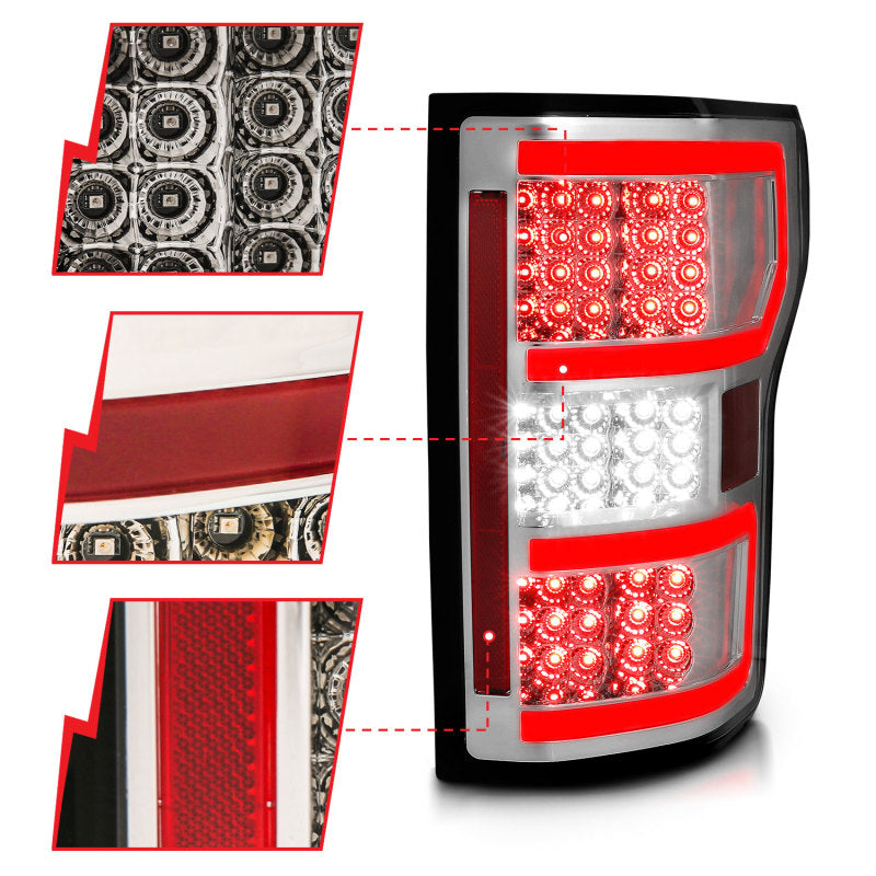 ANZO 18-19 Ford F-150 LED Taillights Chrome - eliteracefab.com