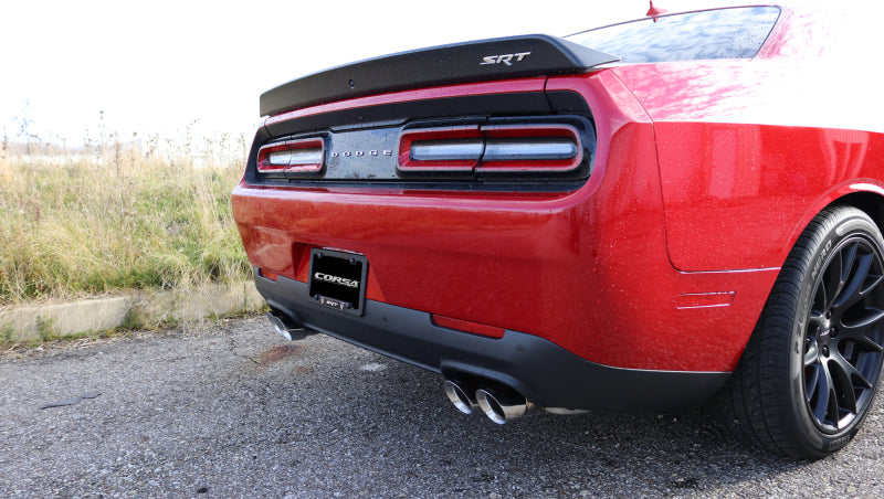 Corsa 15-17 Dodge Challenger Hellcat Dual Rear Exit Extreme Exhaust w/ 3.5in Polished Tips - eliteracefab.com