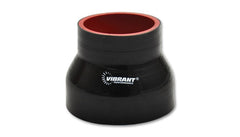 Vibrant 4 Ply Reinforced Silicone Transition Connector - 2.75in I.D. x 3in I.D. x 3in long (BLACK) - eliteracefab.com