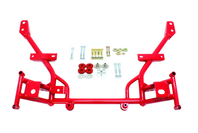 BMR K-MEMBER 1/2" LOWERED MOUNTS STANDARD RACK MOUNTS RED (05-14 MUSTANG/GT500) - eliteracefab.com