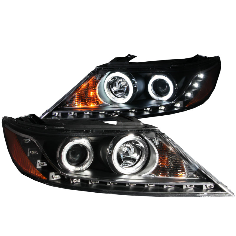 ANZO USA Kia Sorento Projector Headlights W/ Halo Black Ccfl; 2011-2013 - eliteracefab.com