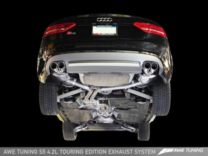 AWE Tuning Audi B8 S5 4.2L Touring Edition Exhaust System - Polished Silver Tips - eliteracefab.com