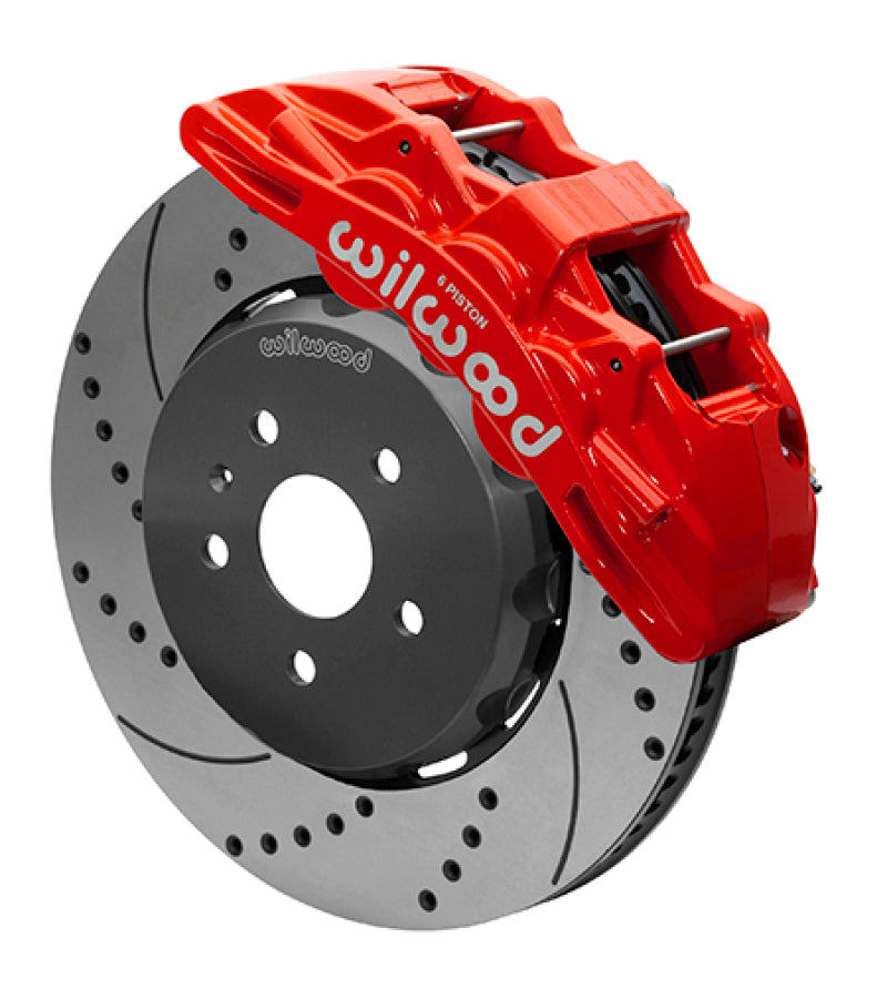 Wilwood SX6R Front Brake Kit 15in Lug Drive Slotted/Drilled Red w/ Lines 10-14 Chevrolet Camaro SS Wilwood