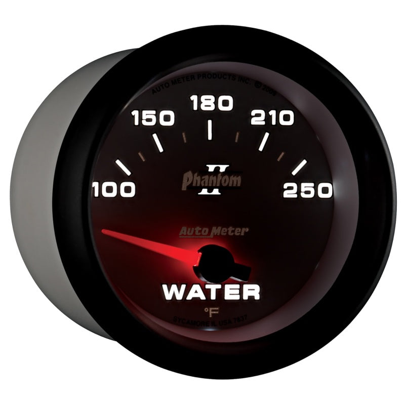 Autometer Phantom II 2-5/8in 100-250 Degrees F Electrical Water Temperature Gauge 7837