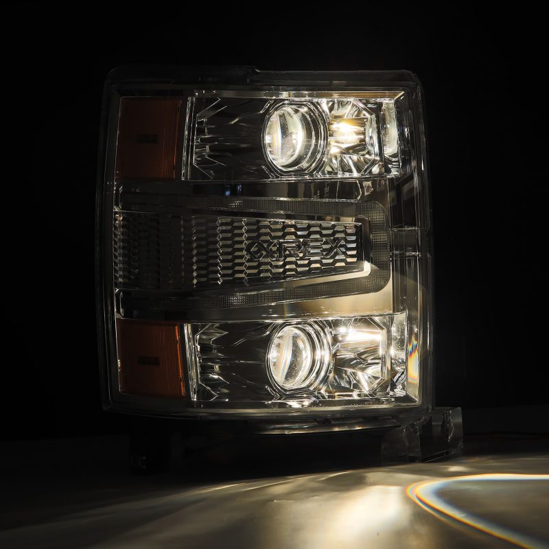AlphaRex 880246 14-15 Chevy 1500 PRO-Series Projector Headlights Chrome w/Sequential Signal &  DRL