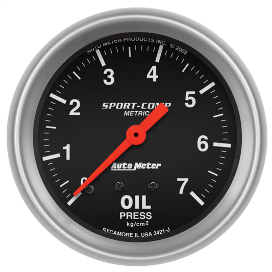 Autometer Sport-Comp 2 5/8in 7.0kg/cm2 Mechanical Oil Pressure Gauge 3421-J